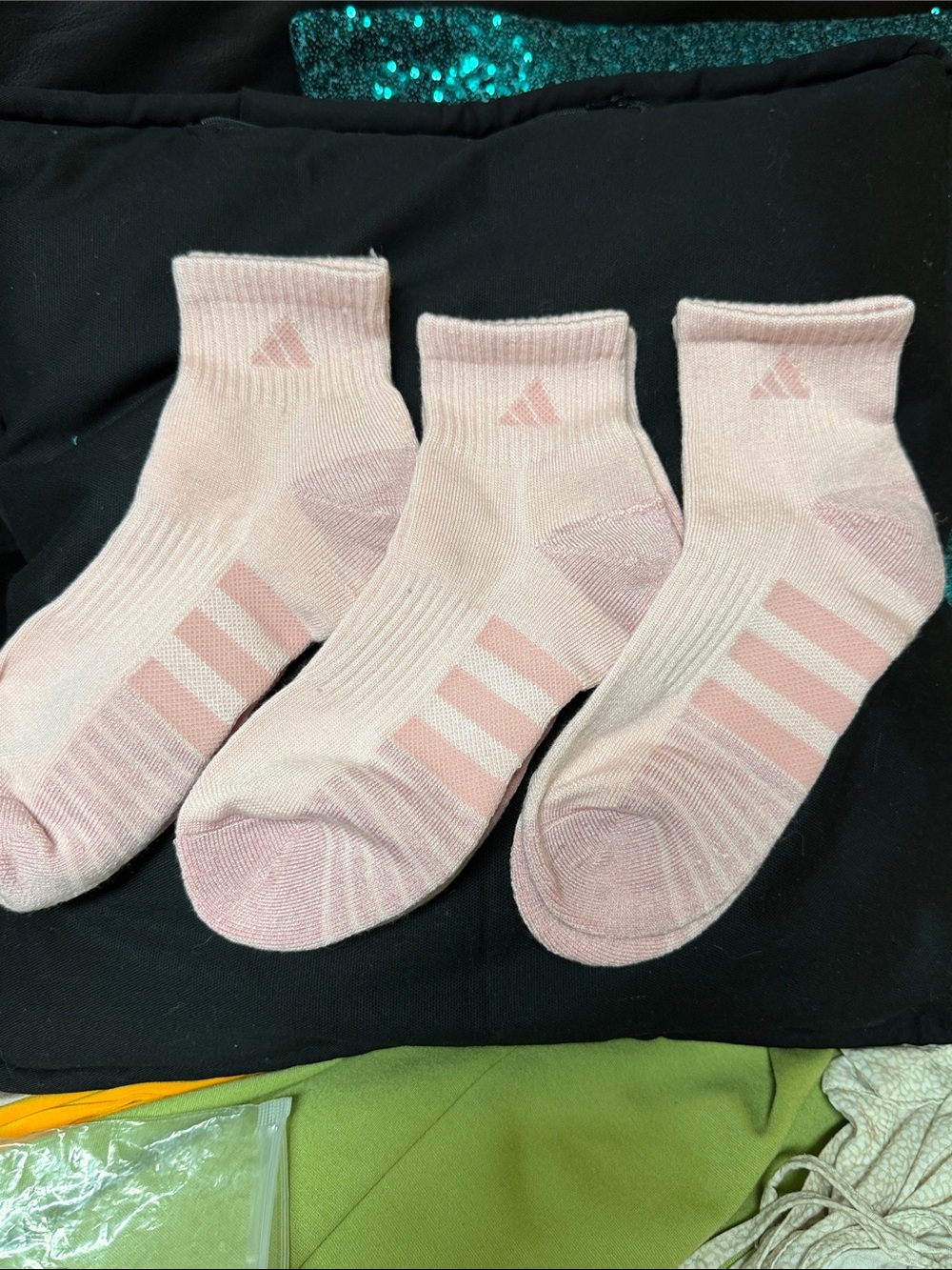 adidas Light Pink Ankle Sport Socks - Trio